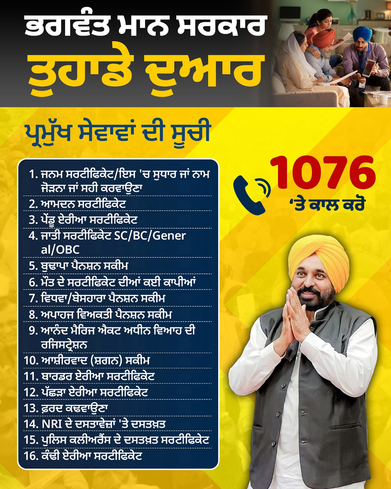 Under the campaign ‘AAP Di Sarkar Aap De Duaar’, a camp will be organized on May 9 at Deh Kalan and on May 20 at Community Center Office, Municipal Council, Kurali